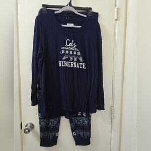 Maurice's Let's Hibernate Pajamas - Navy Blue